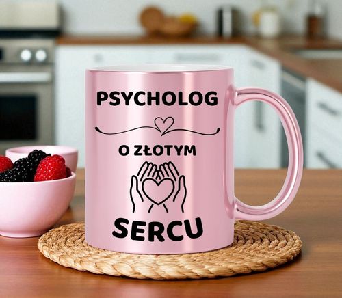 Kubek różowy z dedykacją wyjątkowy prezent dla Pani PSYCHOLOG na Arena.pl
