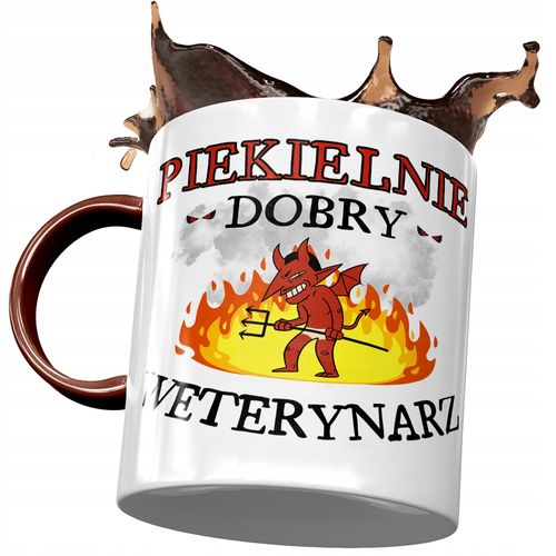 Kubek Bordowy Dla Weterynarza Piekielnie Dobry Z Nadrukiem Ze Zdjęciem na Arena.pl