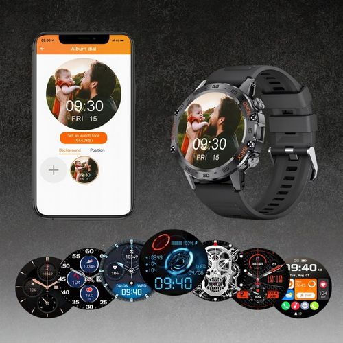 ZEGAREK SMARTWATCH MĘSKI 360x360 ROZMOWY MENU PL na Arena.pl
