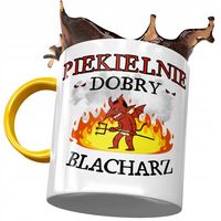 Kubek Żółty Dla Blacharza Piekielnie Dobry Z Nadrukiem Ze Zdjęciem