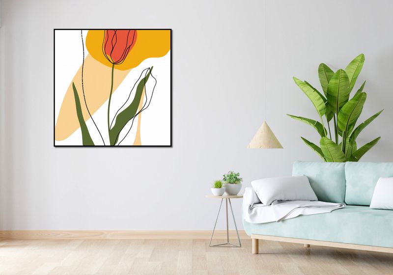 Plakat 100x100cm Przerysowany Tulipan zdjęcie 4