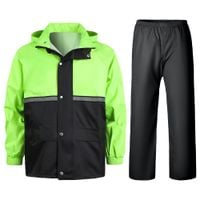 Kombinezon Przeciwdeszczowy Unisex Komplet Kurtka Spodnie Czarny M 2 Części