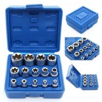 Zestaw nasadek torx 14 elementów nasadki e4-e24 kraft&dele KD10335