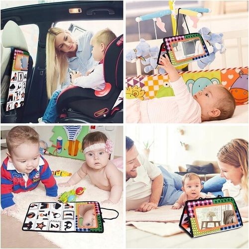 Książeczka Kontrastowa Zabawka Sensoryczna z Lusterkiem dla Niemowląt Wzory na Arena.pl