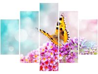 105CM 150CM OBRAZ 5 ELEM MOTYL KWIATKACH DRUK