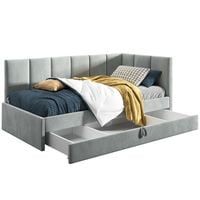 Łóżko młodzieżowe 100x200 Supreme Niko, Jasny szary, Szuflada