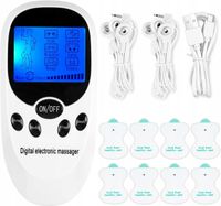 ELEKTROSTYMULATOR TENS/EMS MASAŻER MIĘŚNI PROSTY PANEL EKRAN ŁADOWANIE USB