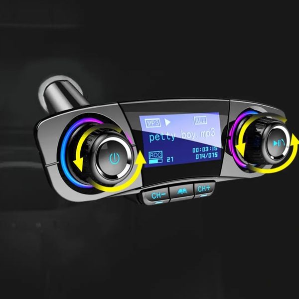 Transmiter Samochodowy FM Bluetooth 5.0 USB micro SD 8w1 AUX Ładowarka zdjęcie 6