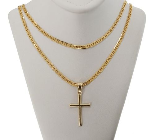 ZŁOTY PEŁNY ŁAŃCUSZEK MĘSKI Z KRZYŻYKIEM GUCCI PR. 925 585 + GRAWER GRATIS na Arena.pl