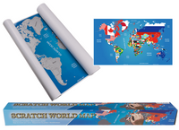 Mapa Świata Zdrapka - Odkryj Flagi Państw - Plakat XXL