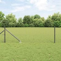 Ogrodzenie z słupkiem Szary 0,8 x 25 m Stal i PVC