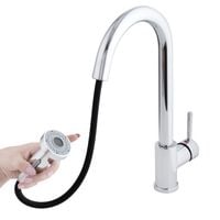 Bateria kuchenna wysoka wyciągana długa wylewka chrom - Yoka