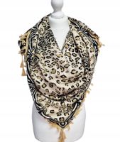 Chustka apaszka z frędzlami panterka Wiosna 26