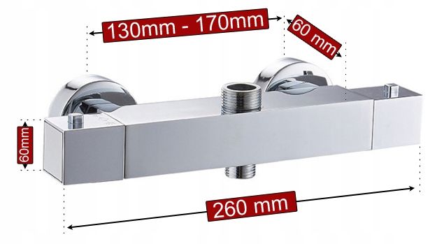 BATERIA TERMOSTATYCZNA DO KABINY PRYSZNICOWEJ NATRYSKOWEJ TERMOSTAT CHROM zdjęcie 8