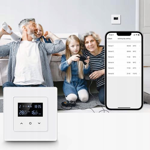 Inteligentny Termostat Obciążalny Ogrzewanie 16A Biały WiFi TUYA PSMART na Arena.pl