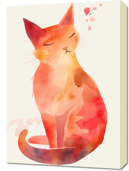 Obraz 50x70cm Akwarelowy Kot zdjęcie 1