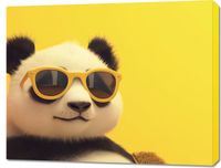 Obraz 90x70cm Panda w Wakacyjnym Nastroju