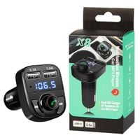 Fm transmiter X8 Bluetooth 3.1A Czarny Zestaw głośnomówiący + ładowarka