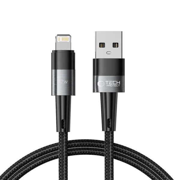 Kabel Tech-Protect UltraBoost Lightning / Lightning 12W 2.4A 1m - szary zdjęcie 1