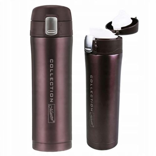 Elegancki Brązowy KUBEK TERMICZNY 450ML TERMOS Stalowy Bidon Maestro Brown na Arena.pl