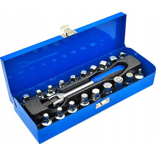 KLUCZE NASADKI DO KORKÓW SPUSTOWYCH OLEJU 20el + POKRĘTŁO PRZEGUBOWE 3/8" na Arena.pl