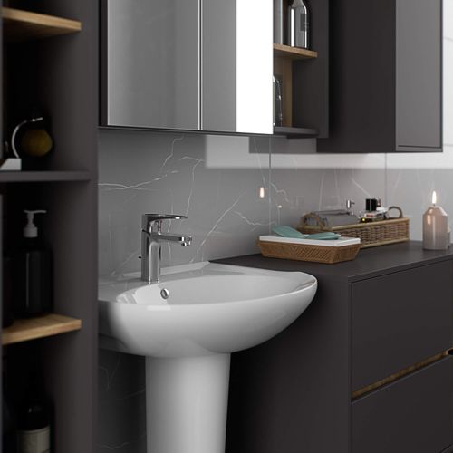 Szafka łazienkowa wisząca VAMI 35 cm 1 drzwi 3 półki - szary dąb artisan na Arena.pl