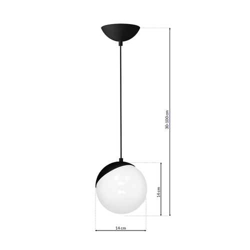 Lampa wisząca SFERA BLACK 1xE14 na Arena.pl