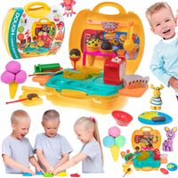 CIASTOLINA W WALIZCE MASA PLASTYCZNA LODY KUCHNIA ZESTAW AKCESORIA ZABAWKA