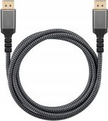 Kabel DisplayPort -DisplayPort 2m 8K UHD Sznurek szary