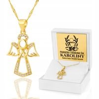 PREZENT NA KOMUNIĘ ANIOŁEK ŁAŃCUSZEK SREBRO 925 + DEDYKACJA