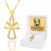 PREZENT NA KOMUNIĘ ANIOŁEK ŁAŃCUSZEK SREBRO 925 + DEDYKACJA