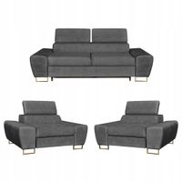 Zestaw mebli wypoczynkowych salonu Bosso Sofa 2os fotele szare