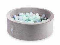 Suchy basen z piłeczkami 200 sztuk 90x30 Velvet lila (jasnomiętowe, błękitne jasne perłowe, szare, przezroczyste, perłowe)