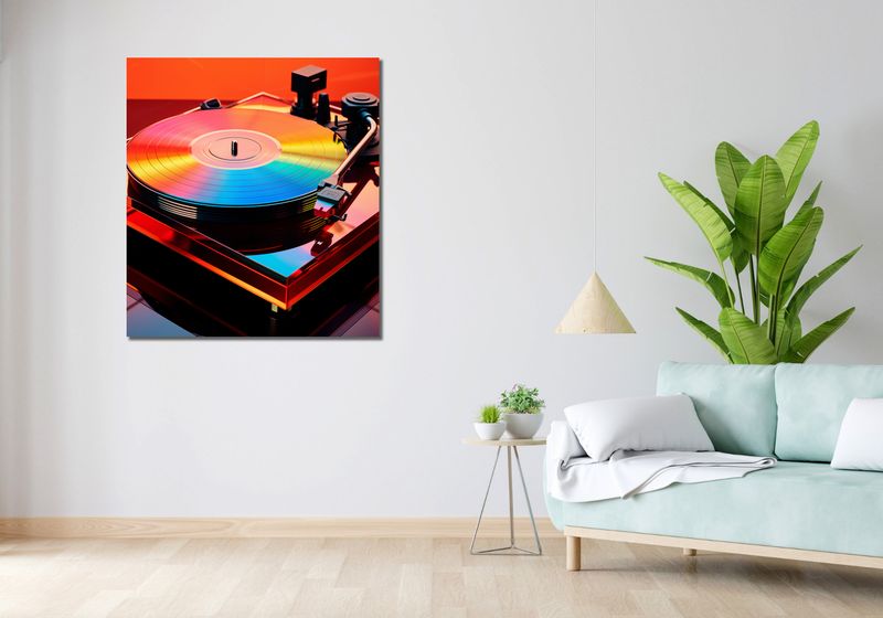 Obraz 90x100cm Wibracje Retro Winyli zdjęcie 2
