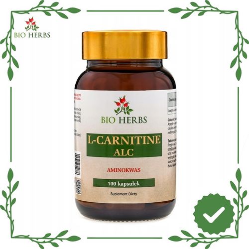 L-carnitine alc acetylo l karnityna energia metabolizm aminokwas 100 kaps. na Arena.pl