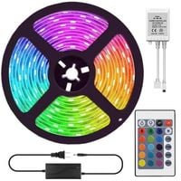 TAŚMA LED SMD WODOODPORNA 5M RGB KOLOROWA + PILOT