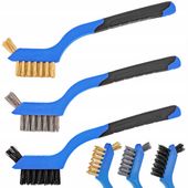 ZESTAW SZCZOTKI DRUCIANE TECHNICZNE SZCZOTKA MOSIĄDZ NYLON STAL 3szt