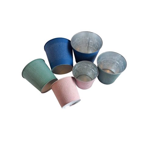 Zestaw 6 metalowych doniczek kwiatowych 3 rozmiary na Arena.pl