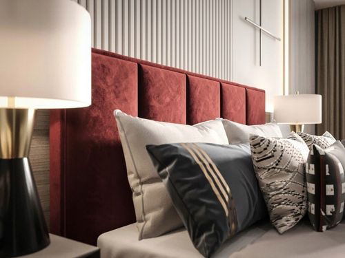 Łóżko 160x200 2 Zagłowia Panele Fancy Sypialnia_pl + POJEMNIK + STELAŻ na Arena.pl