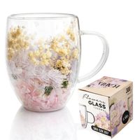 szklanka termiczna z kwiatami w środku, gipsówka hortensje kolorowe 300 ml