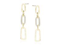 POZŁACANE WISZĄCE SREBRNE KOLCZYKI OGNIWA ŁAŃCUCHA