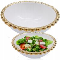 SALATERKA PORCELANA 20CM OKRĄGŁA ZŁOTA PERŁA DO SURÓWEK PRZEKĄSEK SAŁATEK