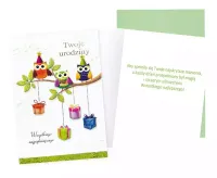 Karnet B6 Urodziny (Sowy)