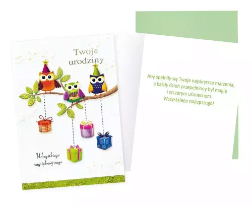 Karnet B6 Urodziny (Sowy) na Arena.pl