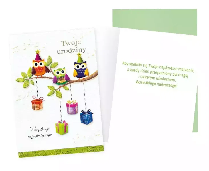 Karnet B6 Urodziny (Sowy) zdjęcie 1