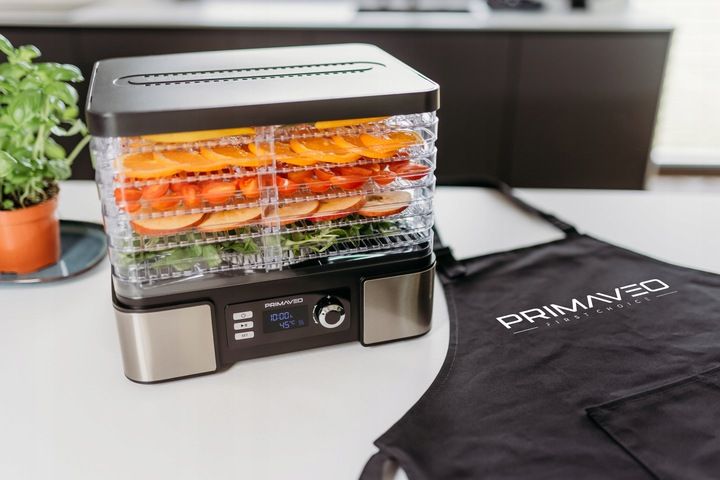 DUŻA SUSZARKA DO GRZYBÓW OWOCÓW TERMOOBIEG 450W ZEGAR PRIMAVEO POJEMNA 12L zdjęcie 12