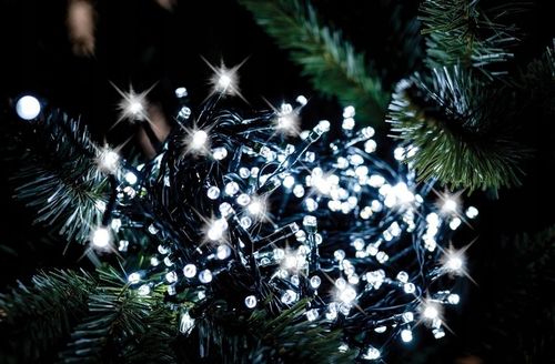 LAMPKI CHOINKOWE Białe zimne Flesz 300LED Biały Zimny Zewnętrzne + FLASH na Arena.pl