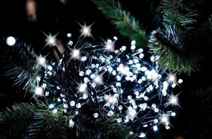 LAMPKI CHOINKOWE Białe zimne Flesz 300LED Biały Zimny Zewnętrzne + FLASH zdjęcie 3