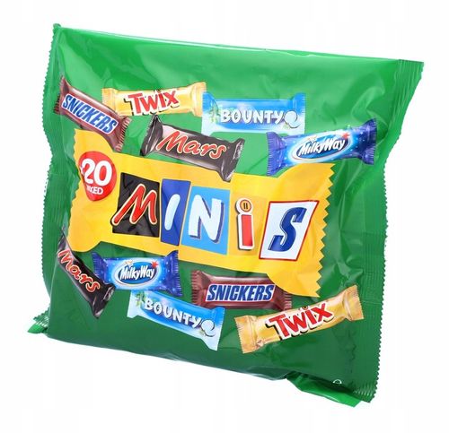 ZESTAW Mini batony Mars Snickers Bounty Twix Milky Way MINIS 400g DE na Arena.pl
