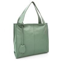VERA PELLE torebka damska skórzana shopper klasyczna na ramię V074 zielona